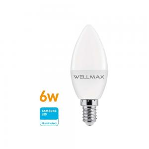 LAMPARA LED WELLMAX VELA E14 - 6 WATT 220 VOLT CALIDA