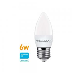 LAMPARA LED WELLMAX VELA E27 - 6 WATT 220 VOLT CALIDA