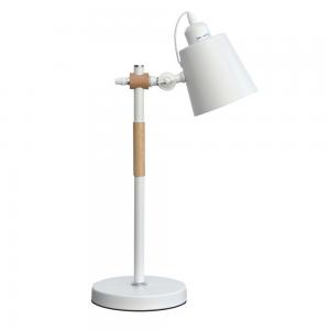 LAMPARA MESA NORDICO METAL BLANCO Y MADERA