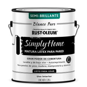 LATEX INTERIOR SIMPLY HOME 3.785 LT. BLANCO PURO - SEMI BRI.
