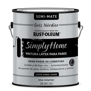 LATEX INTERIOR SIMPLY HOME 3.785 LT. GRIS NORDICO - SEMI M