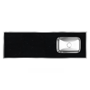 MESADA LAMINADA NEGRA Y CONCRETO 1.60 X 0.52 MT. DERECHA
