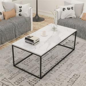 MESA RATONA BASE METAL TAPA MARMOL BLANCO 106 X 60 X 45 CM.