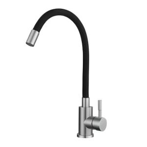 MONOCOMANDO COCINA MESA INOXDIABLE PICO FLEXIBLE NEGRO