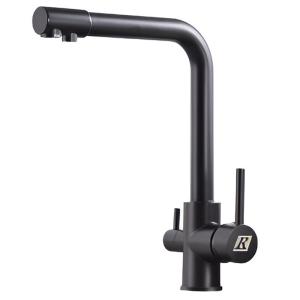 MONOCOMANDO COCINA MESA INOXIDABLE NEGRO DOBLE LLAVE