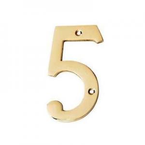 NUMERO PUERTA DORADO 100 MM. - Nº 5