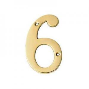 NUMERO PUERTA DORADO 100 MM. - Nº 6