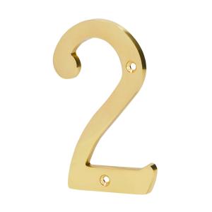 NUMERO PUERTA HERMEX BRONCE PULIDO 100 MM. - Nº 2
