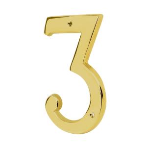 NUMERO PUERTA HERMEX BRONCE PULIDO 100 MM. - Nº 3