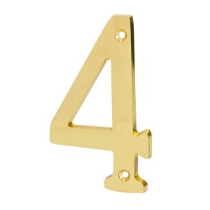NUMERO PUERTA HERMEX BRONCE PULIDO 100 MM. - Nº 4