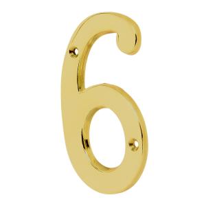 NUMERO PUERTA HERMEX BRONCE PULIDO 100 MM. - Nº 6
