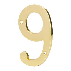 NUMERO PUERTA HERMEX BRONCE PULIDO 100 MM. - Nº 9