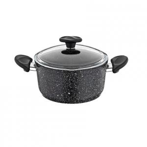 OLLA ALUMINIO Y GRANITO PAPILLA 24 CM. Ø TAPA CRISTAL