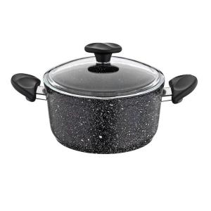 OLLA ALUMINIO Y GRANITO PAPILLA 28 CM. Ø TAPA CRISTAL