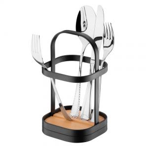 ORGANIZADOR CUBIERTOS MESA NEGRO MATE Y MADERA