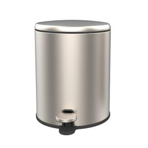 PAPELERA ACERO CILINDRICA MATE 6 LT. CIERRE LENTO