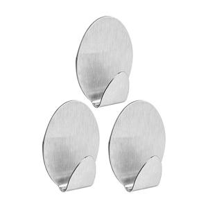 PERCHA ADHESIVA METALICA OVAL CHICA X 3 UN.