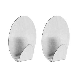 PERCHA ADHESIVA METALICA OVAL MEDIANA X 2 UN.