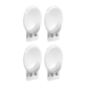 PERCHA ADHESIVA REMOVIBLE PVC OVAL CHICA X 4 UN.