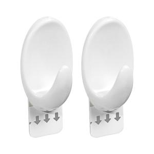 PERCHA ADHESIVA REMOVIBLE PVC OVAL MEDIANA X 2 UN.