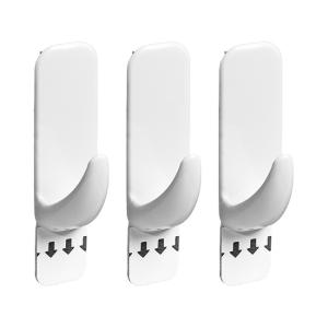 PERCHA ADHESIVA REMOVIBLE PVC RECTANGULAR CHICA X 3 UN.
