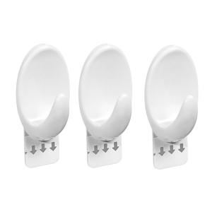 PERCHA AUTOADHESIVA PVC OVAL MEDIANA X 3 UN.