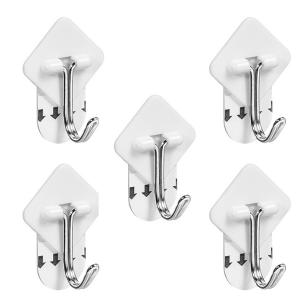 PERCHA AUTOADHESIVA PVC Y ACERO CHICAS X 5 UN.
