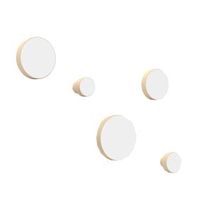 PERCHERO MDF BLANCO CIRCULAR 5 BOTONES DE 5.5 A 13.5 CM.