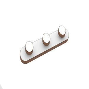 PERCHERO MDF BLANCO DE 3 BOTONES 42.5 X 8 X 6 CM.