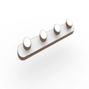 PERCHERO MDF BLANCO DE 4 BOTONES 57 X 8 X 6 CM.