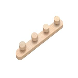 PERCHERO MDF ROBLE DE 4 BOTONES 57 X 8 X 6 CM.