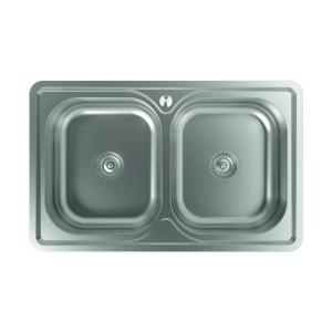 PILETA ACERO INOX. EDESA SOBRE MESADA 0.8 MM. 80X50X18 CM.