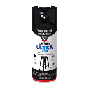PINTURA SPRAY RUST-OLEUM ULTRA 5 EN 1 NEGRO SATINADO