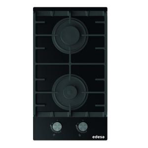 PLACA GAS EDESA 2 ZONAS CRISTAL NEGRO EGG-3021 TI N