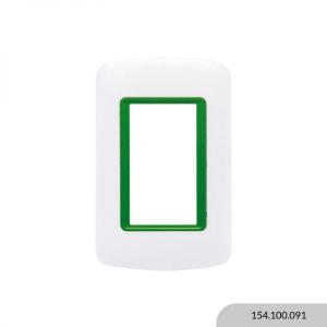 PLAQUETA MOLVENO ATENEA 3 MODULOS ARO VERDE