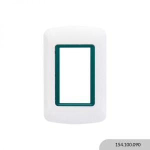 PLAQUETA MOLVENO ATENEA 3 MODULOS ARO VERDE JADE