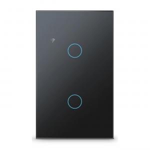 PLAQUETA NEGRA SMART TACTIL CONEXIÓN WI-FI - 2 TECLAS