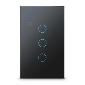 PLAQUETA NEGRA SMART TACTIL CONEXIÓN WI-FI - 3 TECLAS