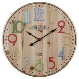 RELOJ MDF PARED AGUJA 42 CM. Ø - NUMEROS COLORES