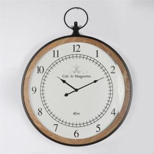 RELOJ MDF PARED AGUJA 58 CM. Ø - FONDO BLANCO Y ARGOLLA