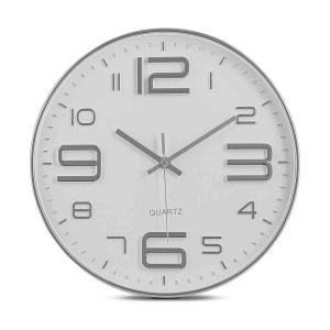 RELOJ PLASTICO PARED AGUJA Ø 30 CM. 3-6-9-12 GRANDE BLANCO