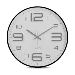 RELOJ PLASTICO PARED AGUJA Ø 30 CM. 3-6-9-12 GRANDE NEGRO