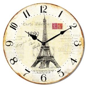 RELOJ MDF PARED AGUJA 29 CM. Ø - TORRE EIFFEL 1889