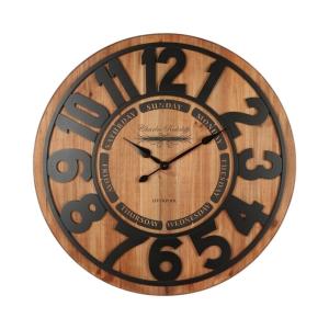 RELOJ MDF PARED AGUJA 68 CM. Ø - NUMEROS NEGROS 7 DIAS