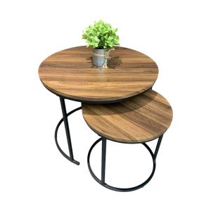 SET DE 2 MESAS RATONA MDF BASE METAL  40 Y 60 CM. Ø