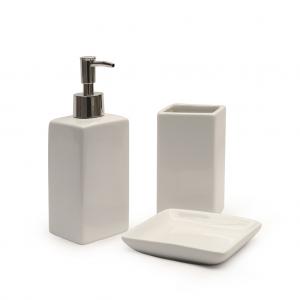 SET ACCESORIOS BAÑO 3 PZ. CERAMICA BLANCO