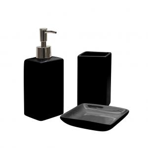 SET ACCESORIOS BAÑO 3 PZ. CERAMICA NEGRO
