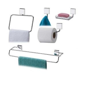 SET ACCESORIOS BAÑO FUTURE ACERO CROMADO 5 PZ. TORNILLO