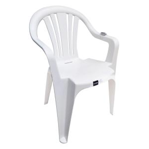SILLA PLASTICA CON POSABRAZOS MALLORCA BLANCA