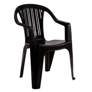 SILLA PLASTICA CON POSABRAZOS TITAN NEGRA